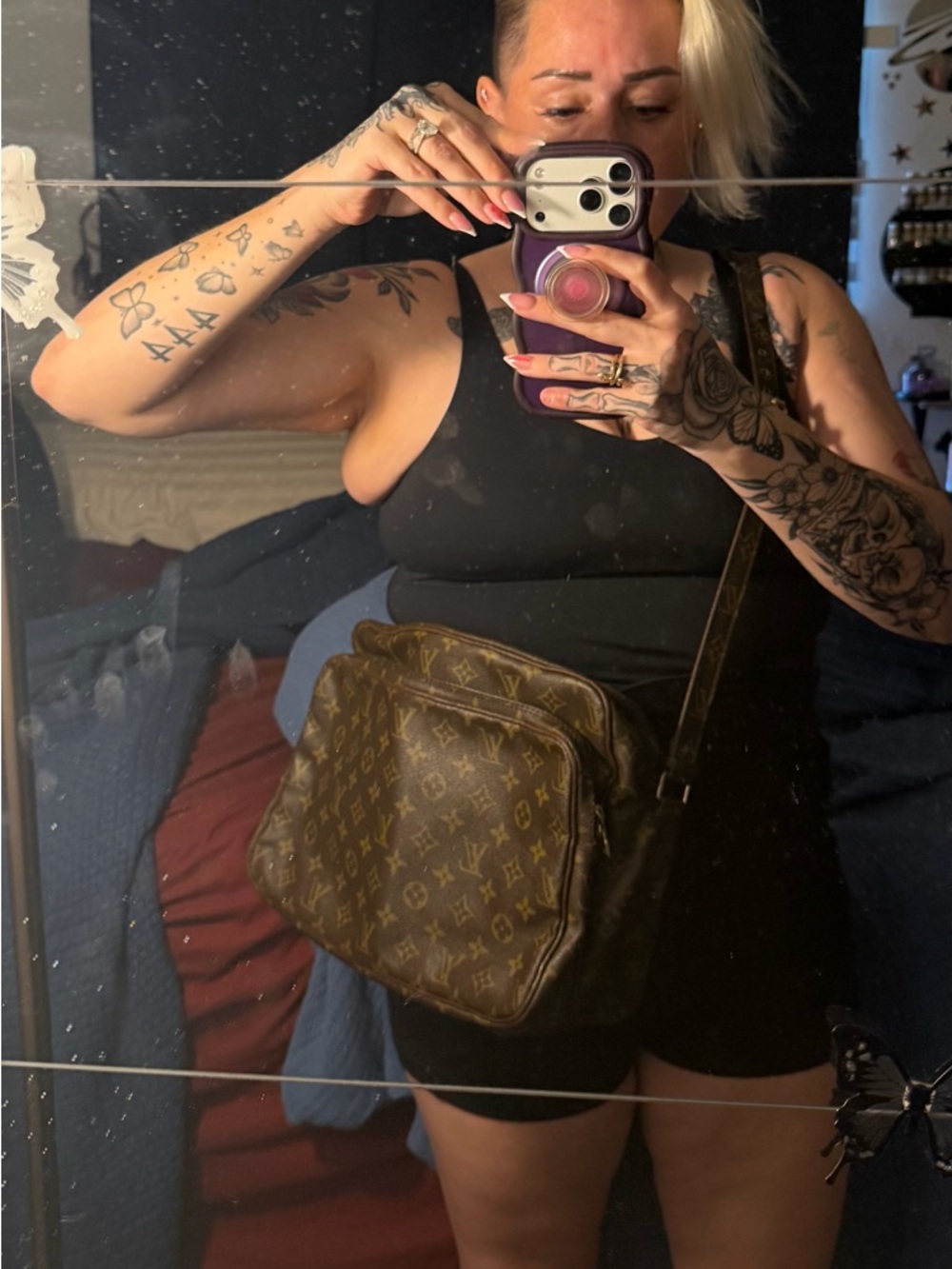 Authentic Louis Vuitton Monogram Double Zip Crossbody in Brown and Gold - Picture 13 of 13